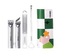 Juego de cortaúñas RIMEI, cortaúñas y cortaúñas de acero inoxidable para hombres y mujeres, lima de uñas, pinzas y tijeras, bonito kit portátil de manicura y pedicura con estuche de viaje