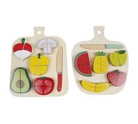 Juego de corte de juguetes de madera fruta FSC 12 piezas verde educativo
