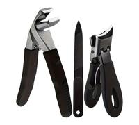 Juego de corte de uñas para manicura: kit duradero de 3 cortadores de uñass de los pies, cortaúñas de mandíbula ancha de agarre cómodo, fácil control para uñas gruesas | Herramienta de aseo personal