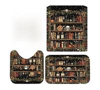 Juego De Cortinas De Baño De Halloween - Cortina De Baño Fantasmas Decoración con Alfombrilla Y Funda para Inodoro - Decoración Lavable A Máquina para Fiestas Dormitorios