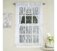 Juego de cortinas de cocina Sweet Home Collection de 5 piezas con cenefa decorativa Songbird, color blanco, 24"" (par)