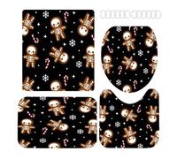 Juego De Cortinas De Ducha Halloween, Cortina De Baño Fantasmas Decoración con Alfombrilla Y Funda para Inodoro, Decoraciones de Fiestas de Secado Rápido para Dormitorio