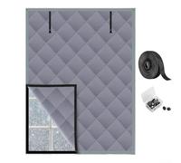 Juego de cortinas de tela Oxford para ahorro de energía con aislamiento anticongelante y diseño de correa enrollable, incluye clavos de instalación y cierres (30 x 56 pulgadas)