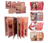 Juego De Cosméticos De Varios Niveles: Kit Facial Completo De 6 Capas, Sombras De Ojos Con Brillo Mate, Bandeja De Contorno Resaltador De Rubor, Polvo Pigmentado De Larga Duración, De Belleza