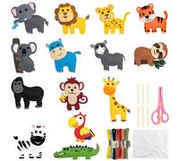 Juego de costura para niños a partir de 6 años, juego de fieltro con figuras de animales con costura segura | Juego de costura infantil para principiantes | Kiddy Milagro Costura divertida idea de