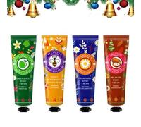 Juego de crema de manos de Navidad, crema de manos, regalos de Navidad, manos secas y agrietadas, crema hidratante para el invierno, pequeño set de regalo para mujeres y hombres (C:4 unidades, talla