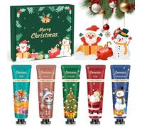 Juego de Crema de Manos Navidad, 5x30ml Mini Cremas de Manos Set de Regalo - Crema Nutritiva de Manos para Pies Secos y Agrietados - Pequeño Regalo para Mujeres, Colegas, Amigas, Mamá