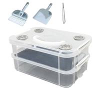 Juego de cría de gusanos de la harina, recipiente transparente para criar gusanos de la harina - Caja de cultivo para gusanos de la harina vivos, adecuado para escaleras de azúcar, reptiles, pollos