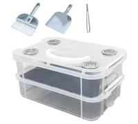 Juego de cría de gusanos de la harina, recipiente transparente para criar gusanos de la harina, caja de cría para gusanos de harina vivos, para ardillas de azúcar, pájaros, lagartos, dragones barbudos