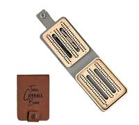 Juego de cribbage de viaje, kit de juego clásico plegable, tablero portátil de piel sintética de 3.94 x 2.76 x 1.18 pulgadas con diseño de almacenamiento de clavijas, estuche compacto y duradero