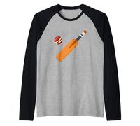 Juego de críquet de bate y pelota de críquet Camiseta Manga Raglan