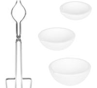 Juego de crisol for refinación de metales con pinzas de acero inoxidable: 3 cuencos de cerámica for fundir oro, plata y platino.(Clip with bowl NO3)