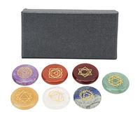 Juego de cristales curativos de cristal, 7 cristales de chakra, piedras semipreciosas, piedras de yoga, adornos para decoración del hogar, antiansiedad