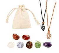 Juego de Cristales Curativos Naturales, siete Piedras de Chakra, collar 7 Piedras de Chakra, Cristales de Energía Para Meditación (Pack) (Siete chakras 1)