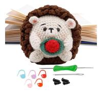 Juego de crochet de erizos para principiantes,Kit de crochet de erizos - Kit de tejido colorido para principiantes | Divertido kit de animales de ganchillo para principiantes, juego de aprender a teje