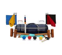 Juego de Croquet para jardín Uber Games UG 105-6, para 6 Jugadores (3 mazos de 86 cm, 2 de 96 cm, 6 Pelotas, 6 Arcos, Martillo, Banderas, Clips y Barra Central).