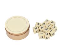 Juego de crucigramas con 12 letras en inglés Dices Plastic Travel Scrabble Game with Storage Case for Adults Kids (Oro)