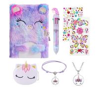 Juego De Cuaderno De Ensueño De 7 Piezas, Diario De Felpa, Bolígrafo De Escritura De Caballo Arcoíris, Juego De Dibujos Animados Bonitos, Herramientas De Papelería Creativas, Regalos Para Niñas