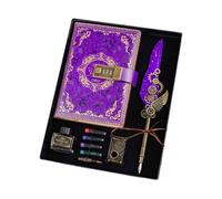 Juego de cuadernos de piel sintética, diario secreto con código, cuadernos para niños, regalos diarios con paraguas, juego de regalo de piel sintética con combinación