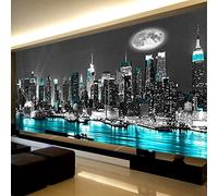 Juego de cuadros de pintura y diamante para adultos, visión nocturna de la ciudad 5D, imágenes grandes XXL para pintura de diamantes con accesorios