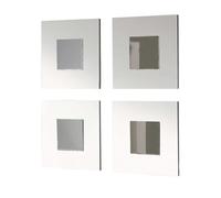 Miroytengo Juego De Cuatro Espejos Lupe Estilo Moderno Color Blanco 45x45x2 cm