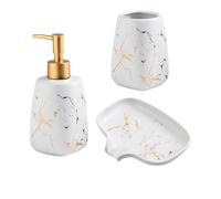 Juego de Cuatro Piezas cerámica for baño, jabonera, Taza for Hacer gárgaras, Accesorios for Botellas loción, Soporte Porcelana, decoración(3pc color3)