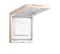 Juego de cuatro piezas impermeables para enchufes 86 tipo interruptor de plástico ultrafino adecuado para protección de enchufes interiores y exteriores (dorado)