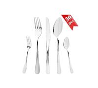 Juego de cubertería para 6 personas, 30 piezas, incluye cuchillo, tenedor, cuchara, juego de cubiertos pulido con espejo, cubiertos aptos para lavavajillas, cubiertos de acero inoxidable para casa