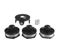 Juego de cubierta de carrete de línea de recortadora de cuerda con resorte compatible con modelos DUR181Z DUR141 UR180D de 1,6 mm de diámetro, 3 carretes de piezas de repuesto
