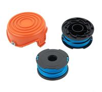 Juego de cubierta de carrete y línea de recortadora para Black-Decker GL315 GL350, GL650 GL337SB GL546SC, GL650SBC GL651SB GL652, GL653 GL65 GL656 GL660 GL670 (1 tapa + 2 carretes)