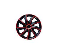 Juego de cubiertas de rueda de 17" ABS negro y rojo, 4 piezas universal