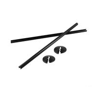 Juego de cubiertas de tubo de radiador con dos tubos de plástico de 500 mm y dos collares de 15 mm para una integración perfecta en el diseño de interiores (negro)