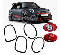 Juego De Cubiertas Para Faros Delanteros Y Luces Traseras De Color Negro Brillante Compatible Con Mini Cooper F55 F56 F57 One Cooper S JCW 2014-2023, Material ABS Duradero, Alrededores Y Cubiertas De
