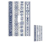 Juego de cubiertas para interruptor de luz, placa de pared bordada azul, 1 placa de interruptor de banda, cubierta decorativa de toma de corriente, placa frontal para baño, cocina, decoración de pared