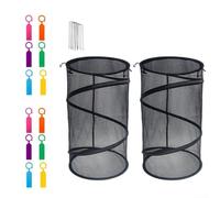 Juego de cubiertas portátiles para protección de plantas, con 8 estacas para el suelo, 12 etiquetas de plantas, cubierta de malla para jardín, para vegetales, flores, cultivo al aire libre (2 unidades