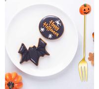 Juego de cubiertos cucharas de Halloween, calabaza, sombrero de bruja, cuchara de postre, cuchara de café, té helado, mezcla para Halloween, hogar, fiesta, utensilios dorados para servir