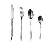 Juego De Cubiertos De Acero Inoxidable 304 De 4, 16, 24 Y 32 Piezas con Cuchillos para Carne, Tenedores Y Cucharas para Uso Diario En El Hogar. Silver 6Set-24Pcs