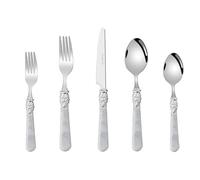 Juego de cubiertos de acero inoxidable - Completo con vajilla de estilo vintage | Kit para la mesa de comedor | para el almuerzo familiar apartamento Picnic Boda Hotel Restaurante Catering Banquete