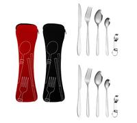 Juego de cubiertos de acero inoxidable de 2 piezas, tenedor y cuchara para camping, picnics, trabajo, aire libre (juego de 2)