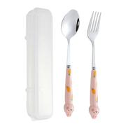 Juego de cubiertos de acero inoxidable,Juegos de utensilios para comer | Juego de cubiertos de acero inoxidable con diseño de conejito de dibujos animados,Juego de cubiertos, cuchara y tenedor para el