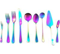Juego De Cubiertos De Acero Inoxidable Negro Mate, Juego De 20 Piezas para 4 Personas, Tenedor, Cuchillo Y Cuchara Resistentes A La Corrosión, Juego De Rainbow Silverware Set