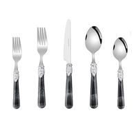 Juego de Cubiertos de Acero Inoxidable | Set de Vajilla con un Estilo Retro | Kit de Cubiertos para Carne | Para Familia Apartamento Cocina Picnic Boda Hotel Restaurante Catering Banquete