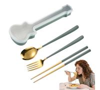 Juego De Cubiertos De Cocina,Servicio De Cubiertos De Acero Inoxidable | Mesa Portátil Con Bagettes Cucharas Tenedores Para Casa Escuela Fiestas Cenas