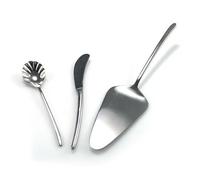 Juego de Cubiertos de Desayuno (3 Piezas) Acero Inoxidable 18/8, Pala para Tartas, Cuchillo de Untar y Cuchara de Mantequilla, Set con Estuche Regalo, Fácil Limpieza