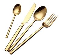 Juego de cubiertos, Juego de cubiertos acero inoxidable alta gama 4 piezas: elegante vajilla con cuchillo, cuchara y tenedor. dorados for ocasiones especiales(4pcs)