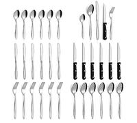 Juego de cubiertos, Juego de cubiertos para 6 personas, Juego de cubiertos de acero inoxidable de 30 piezas con cuchillos para carne, elegante y moderno juego de cubiertos para casa/fiesta
