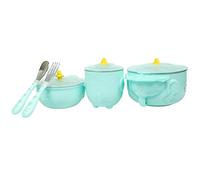 Juego De Cubiertos Para Niños Complemento De Alimentos Para Bebés Inyección De Agua Aislamiento Taza Tazón De Acero Inoxidable Tazón Verde 5 Piezas