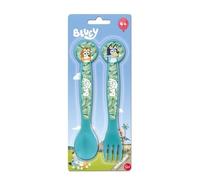 Juego de cubiertos para niños de plástico alimentario sin BPA - Tenedor y cuchara Made in Spain (para BLUEY)