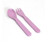 Juego de cubiertos para niños Ökolution, cubiertos de plástico 36 piezas, 18 piezas cada uno tenedor, cuchara, duraderos y resistentes, rosa, RPET - de plástico reciclado