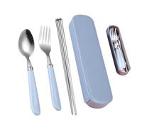 Juego de cubiertos portátil - Puerta compacta plegable, cuchara escolar, caja de protección duradera | Light Ergonomic Displover lavavajillas, Picnic de textura suave no deslizante